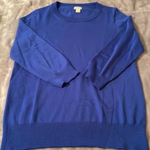 J. Crew Factory 3/4 sleeve wool sweater, royal blue (M)